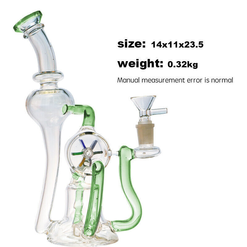 9inch Glass Windmill Spin Bong Quality Tobacco Smoking Water Pipe Hookah Bubbler