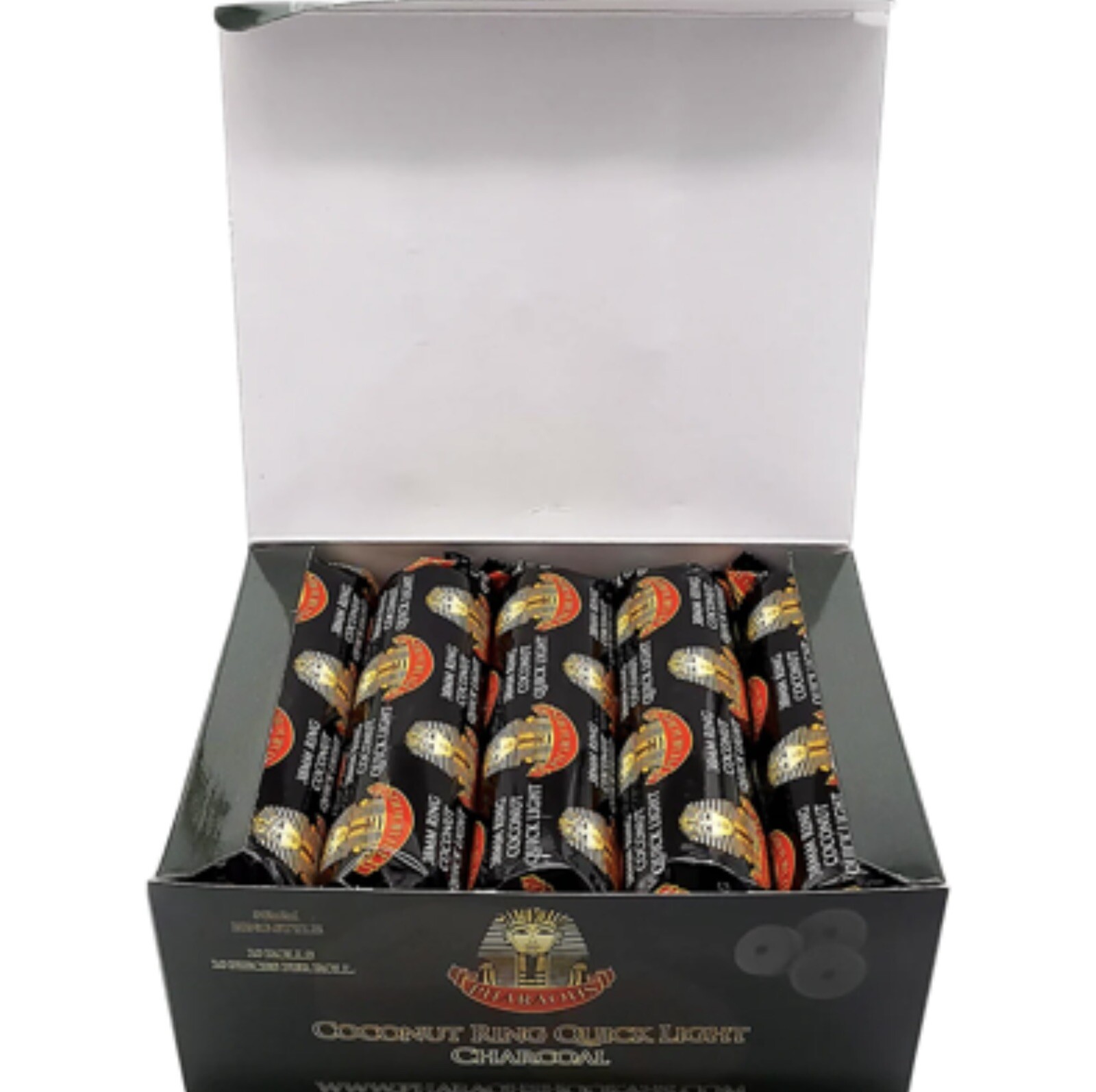 2 Packs Pharaoh’s COCONUT RING QUICK LIGHT CHARCOAL – 38MM 200pcs