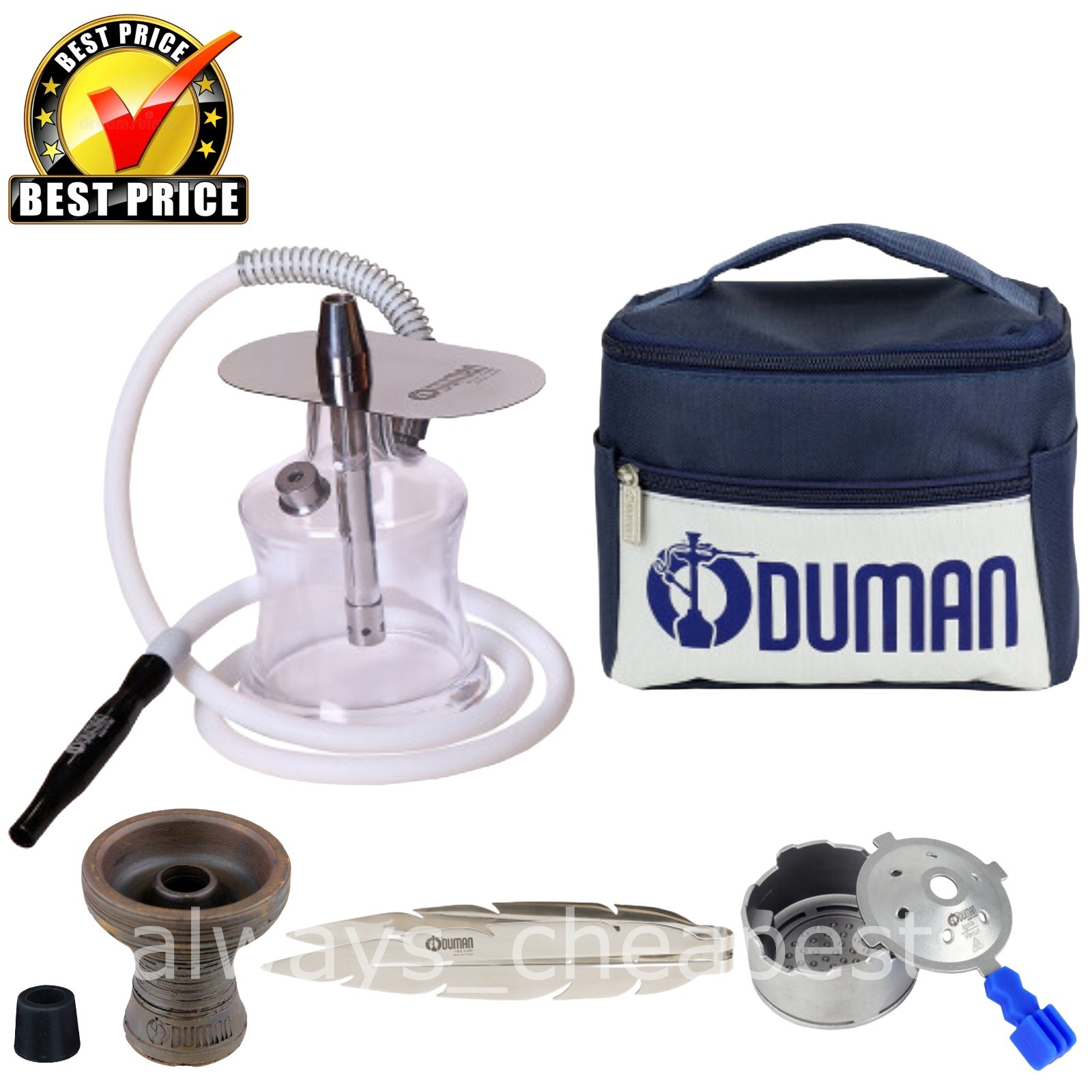 ODUMAN N2 TRAVEL HOOKAH + RETRO BOWL + T-LEAF SHISHA TONG + IGNIS VENUS HEAT M