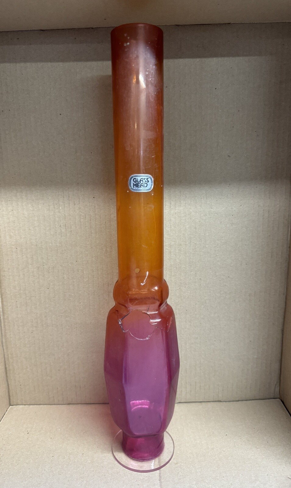 Bong Collectable GH Family Vintage Orange & Purple Hookah Damaged Unused