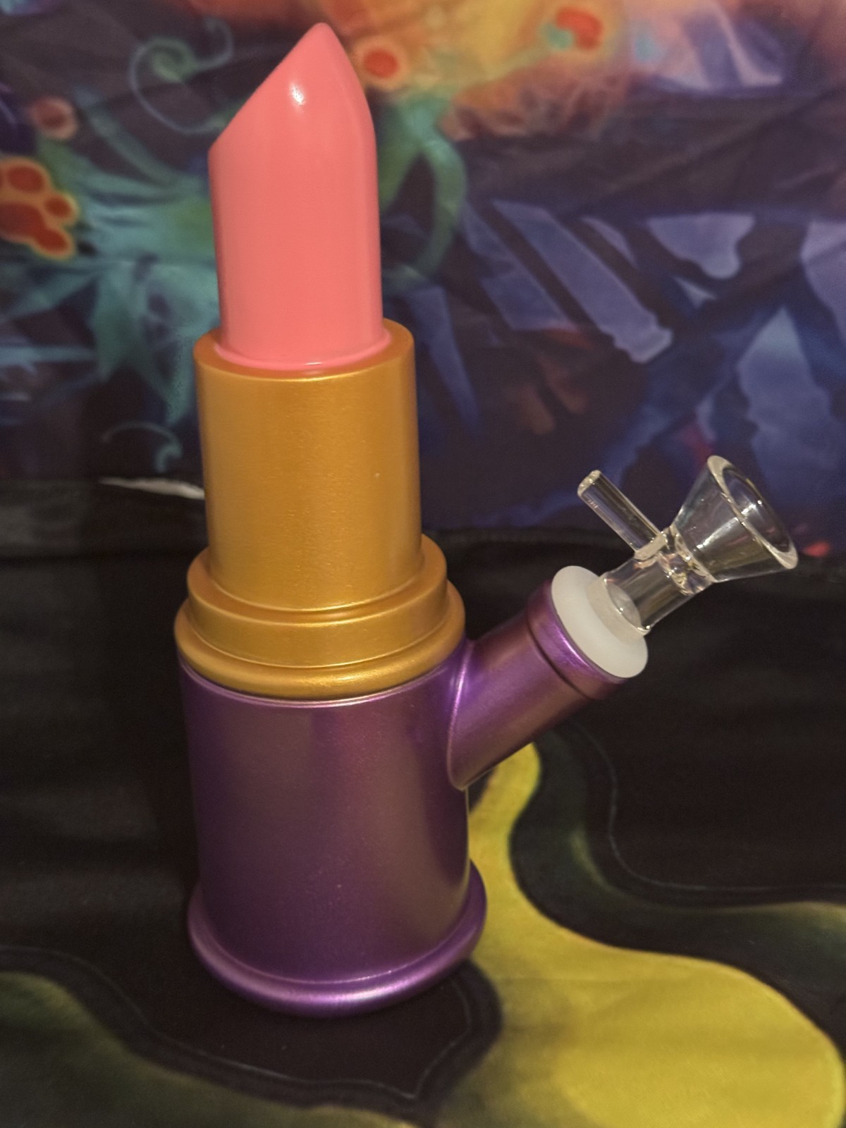 Silicone Bong Lip Stick Water Pipe Hookah Smoking Pipes + 14mm Glass Bowl