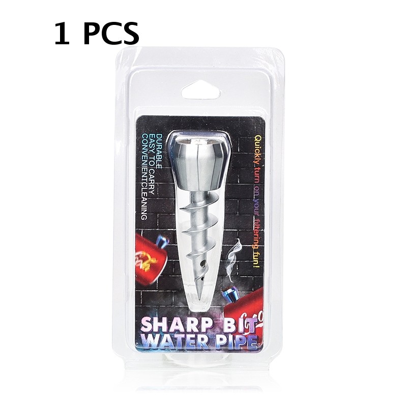 1 Piece Silver Metal Screw Shape Water Pipe Smoking Bowl – Durable Accessory