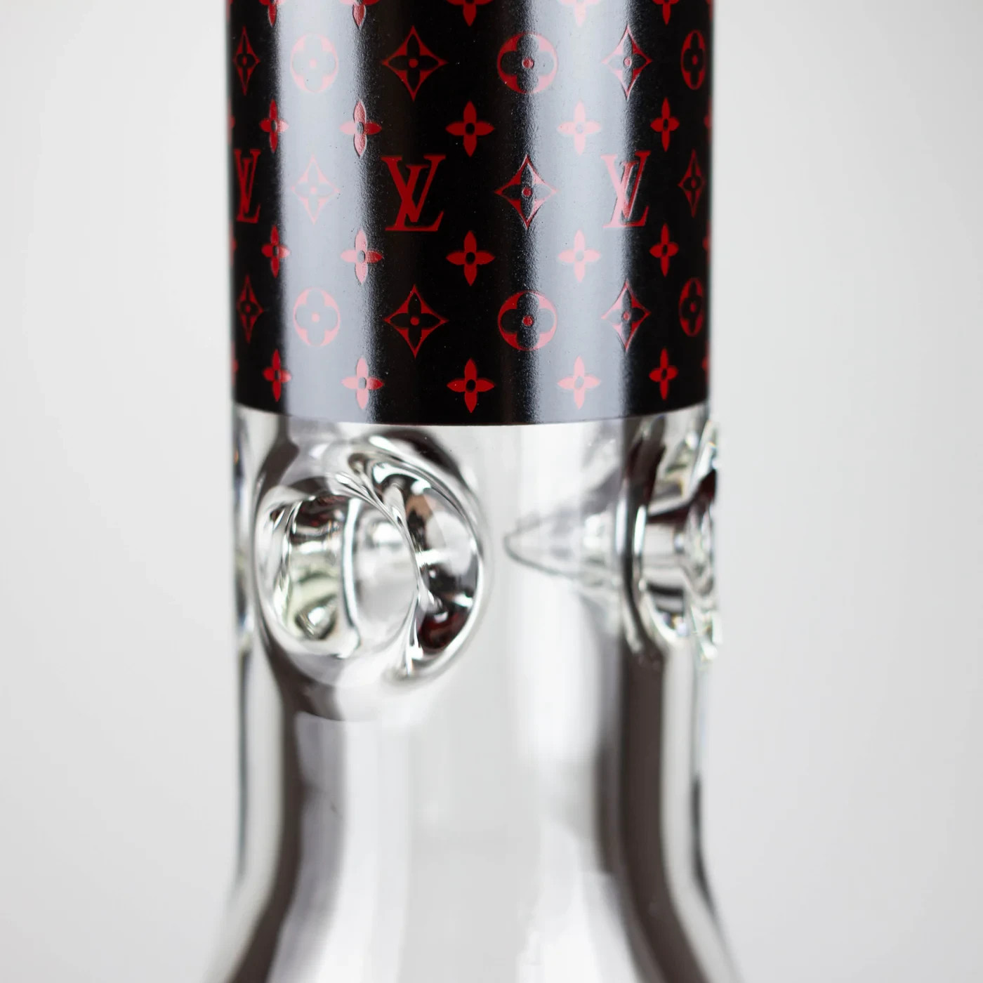 20&Prime; FF999 | El Vii Style | Glass Beaker Bong | Water Pipe Bubbler (Red Black)