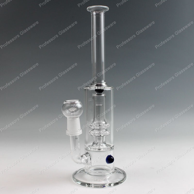11&Prime; Straight UFO Percolator Bong Thick High Quality Glass Free Bowl Pipe