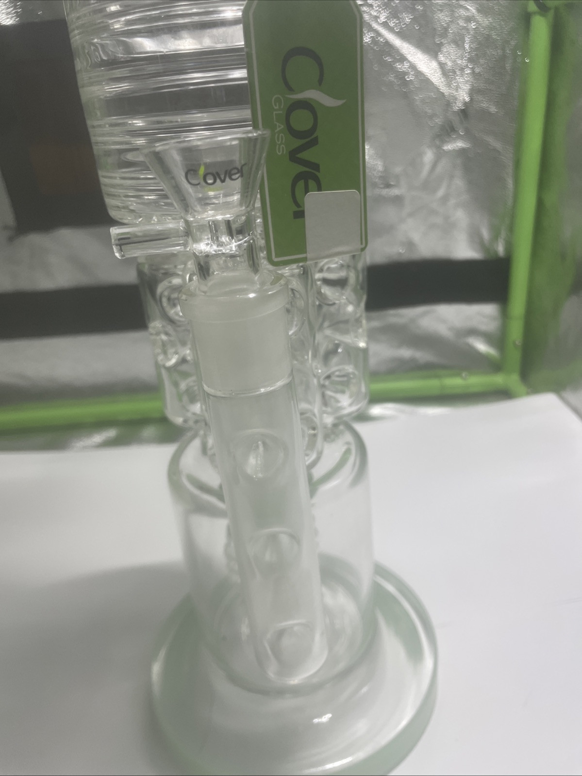 Clover 20 Inch Glass Water Pipe Hookah – Triple Percolater