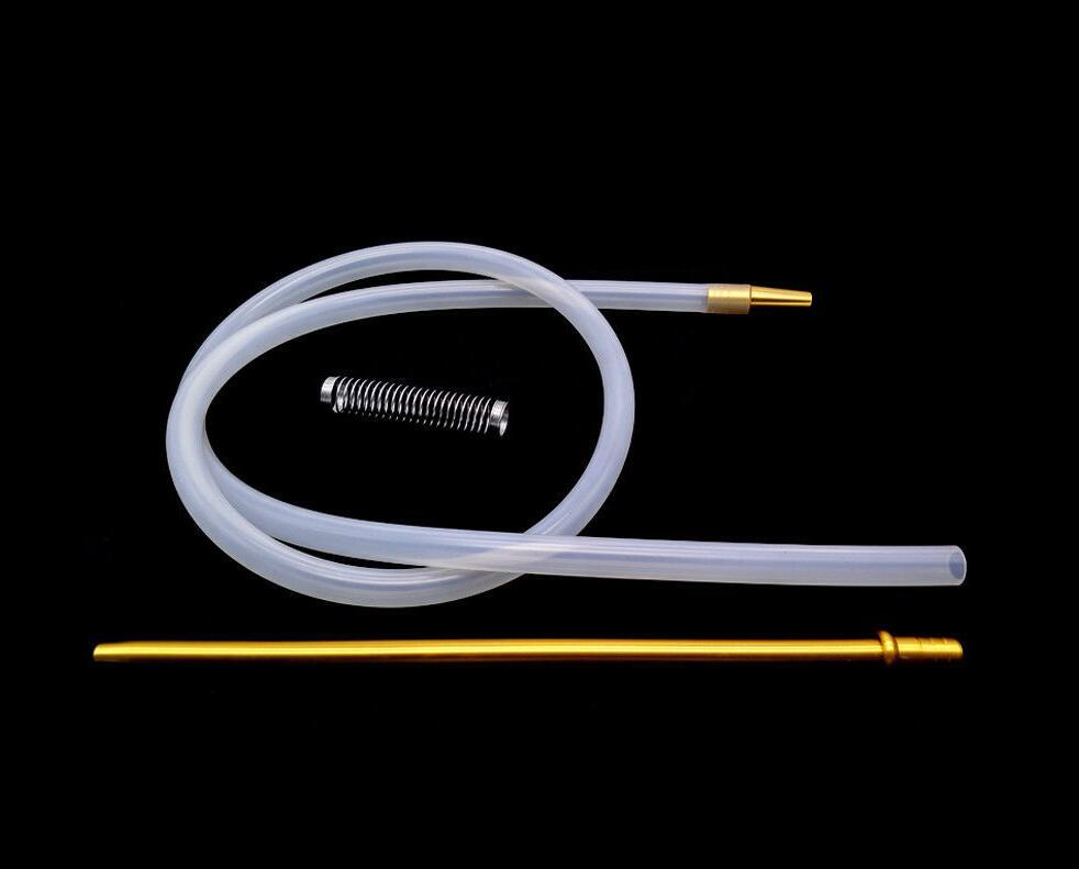 Golden Handle&Silicone Hose With Spring For Shisha Hookah Narghile Accessories