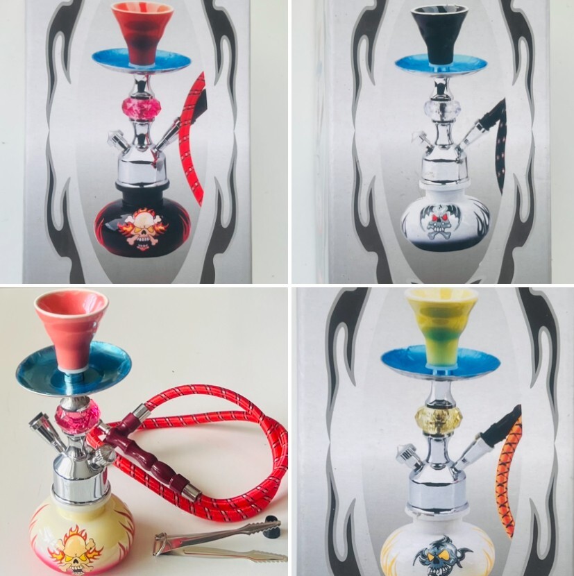 ONE Pumpkin Hookah Set W/Skull Design,Assorted Designs & COLOR,RANDOM SELECTED