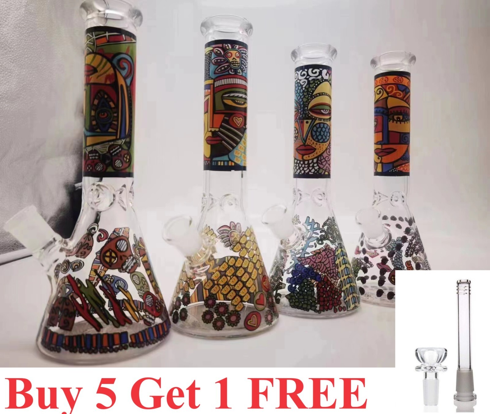 Wholesale 10 inch Glass Bong Water Smoking Pipe Bong + 14mm Bowl hookah 4