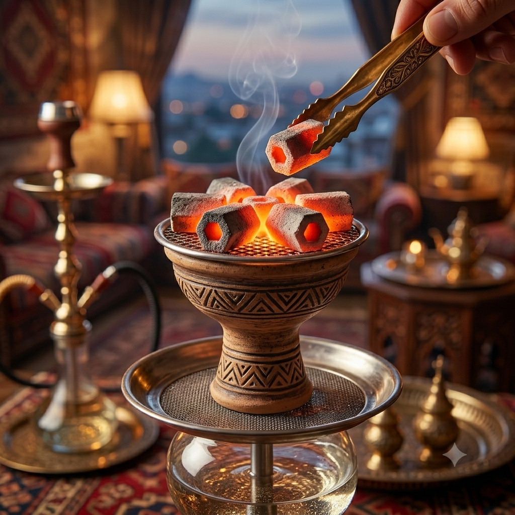 Hexagon 100% Natural Coconut Shell Shisha
