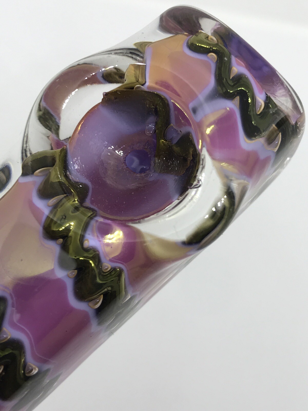 USA 3” MINI PIPE BLOWN GLASS HITTER POCKET BOWL CUBE BLOCK TOBACCO OG HAND HEAVY