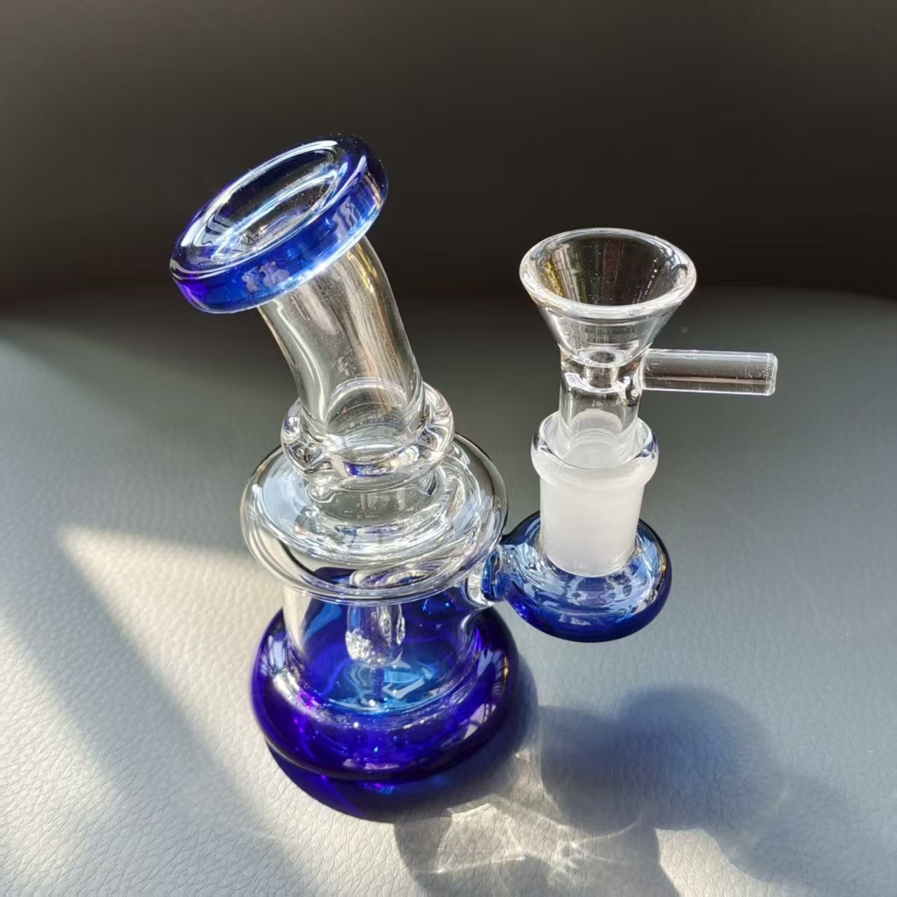 4&Prime; Mini THICK Pyrex Glass Bong Diffused Perc Smoking Water Pipe Hookah Bubbler