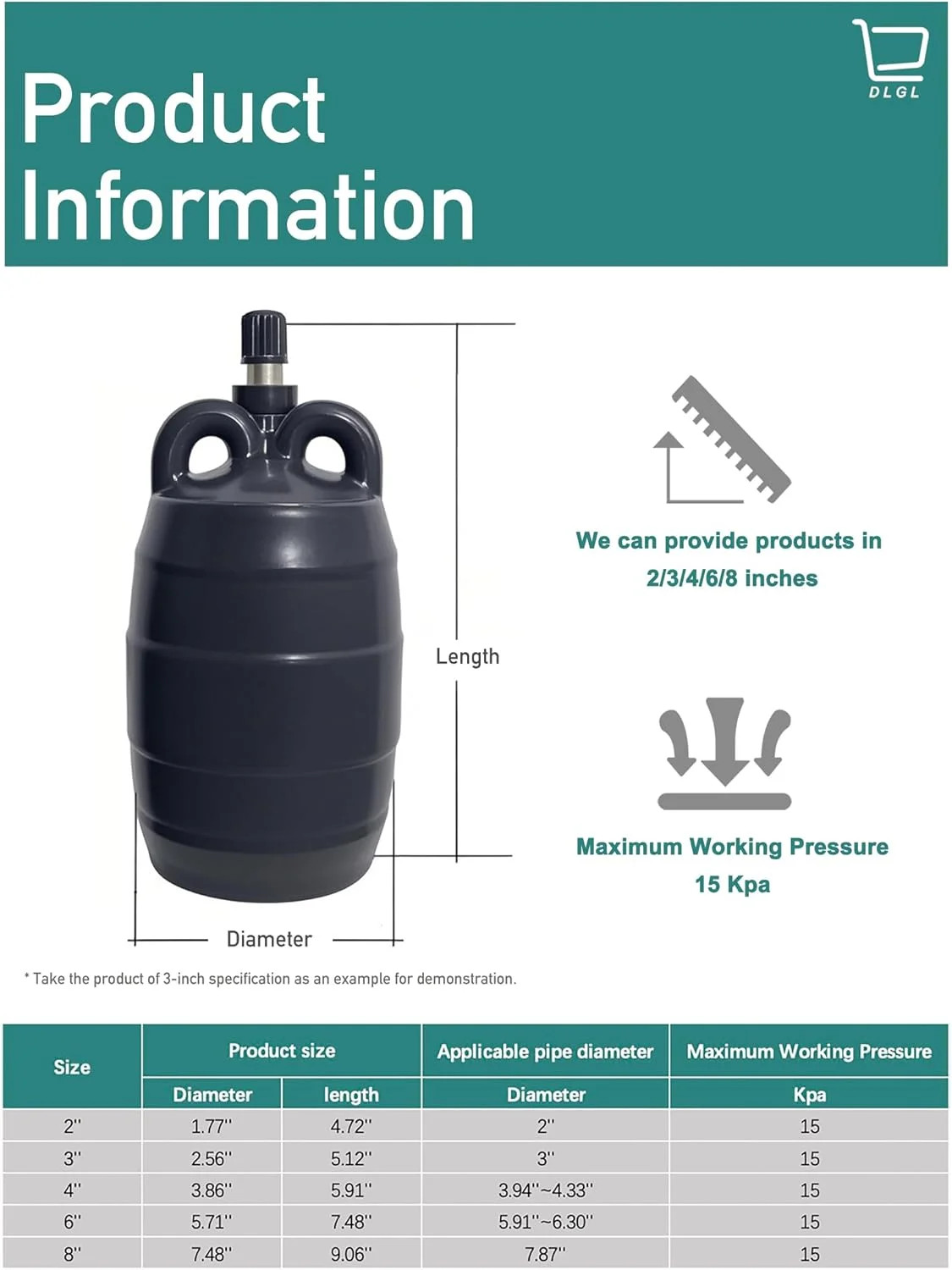 Inflatable Pipe Plug (Airbag) for Drainage Pipe & Sewer Pipe, Water Shut Off Too