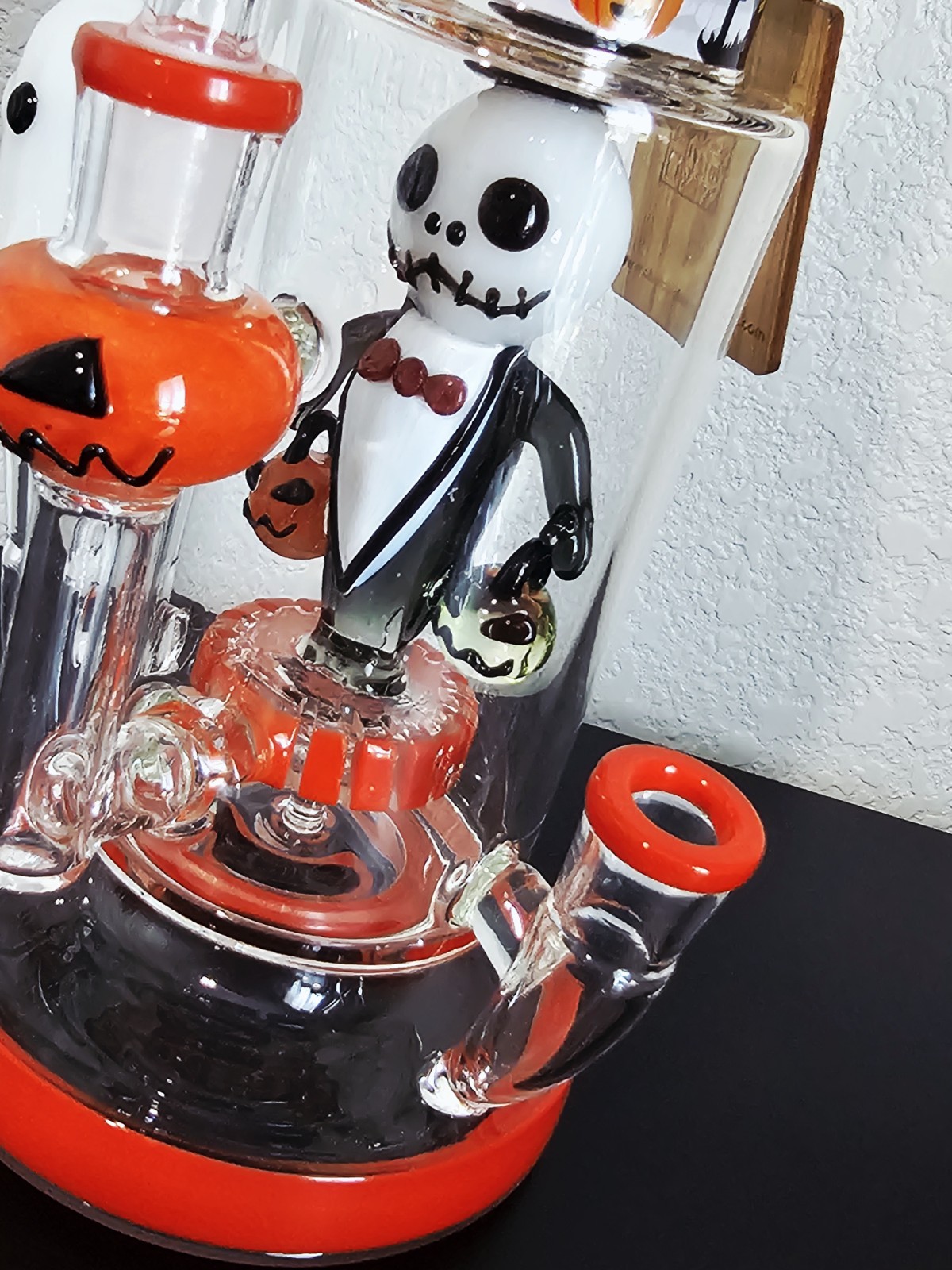 CHEECH GLASS Limited Ed. SPOOKY VIBES Ghostly Hit 3 pipes WATER PIPE/BONG/HOOKAH