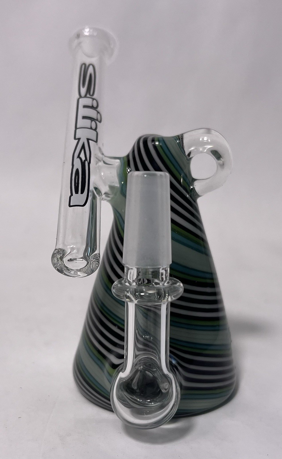 Silika Glass 10mm Micro Cone Oil Rig With Heady Bubbler & Dome, Nail Included