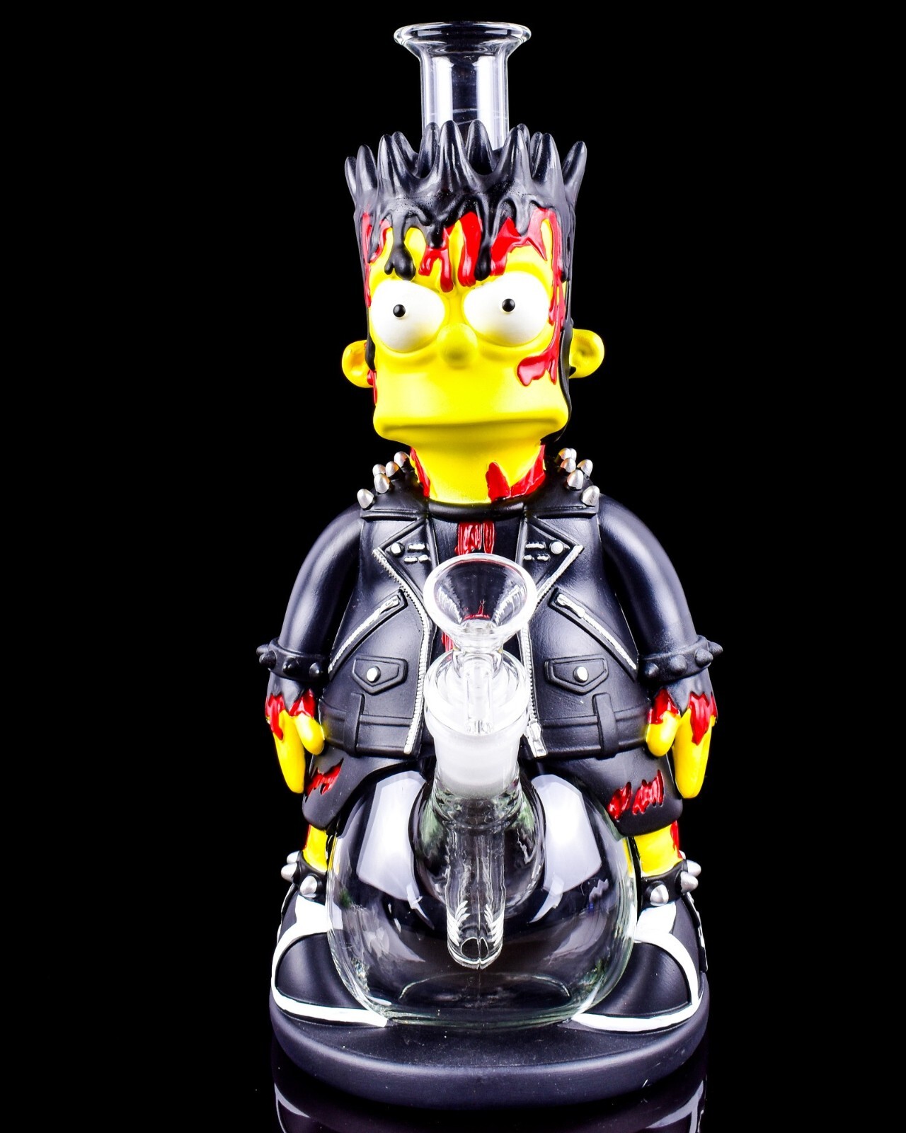 Bong Zombie Biker Bart Glass-Silicone Water Pipe Smoking Tobacco Smoking Pipe
