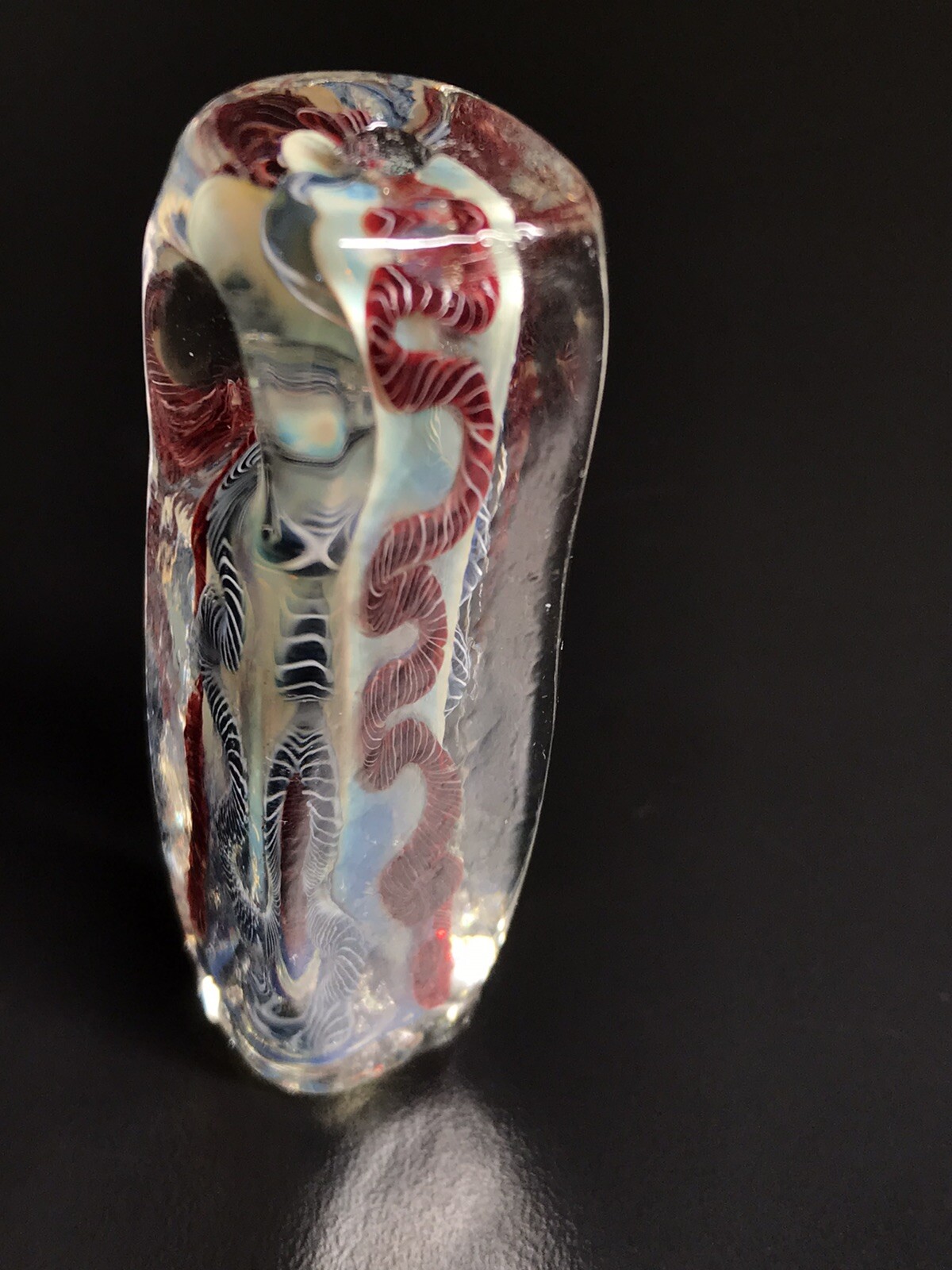TOBACCO SMOKING NEW HAND PIPE BLOWN GLASS 2.5” SQUARE USA BODY BLOCK SPOON XC23R