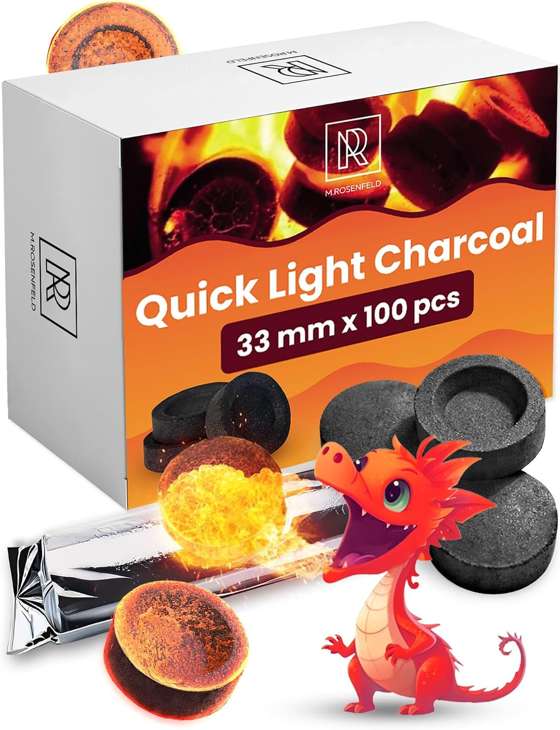 100 Pcs Charcoal Discs to Burn Incense – Hookah Charcoal Hookah Coals for Hookah