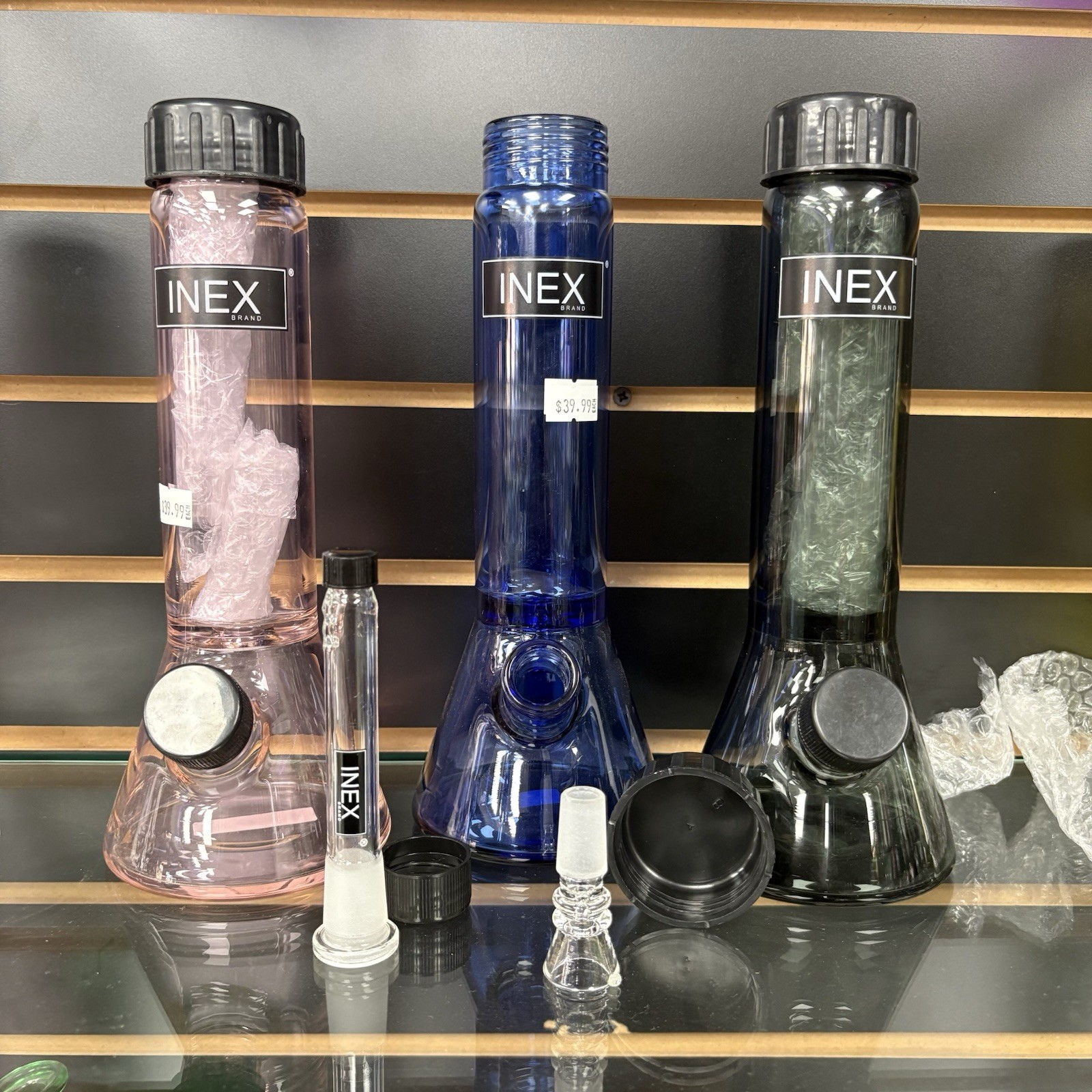 10&prime; Inex Collection Travel Beaker Bong Spin Cap Smoking THICK Glass Hookah