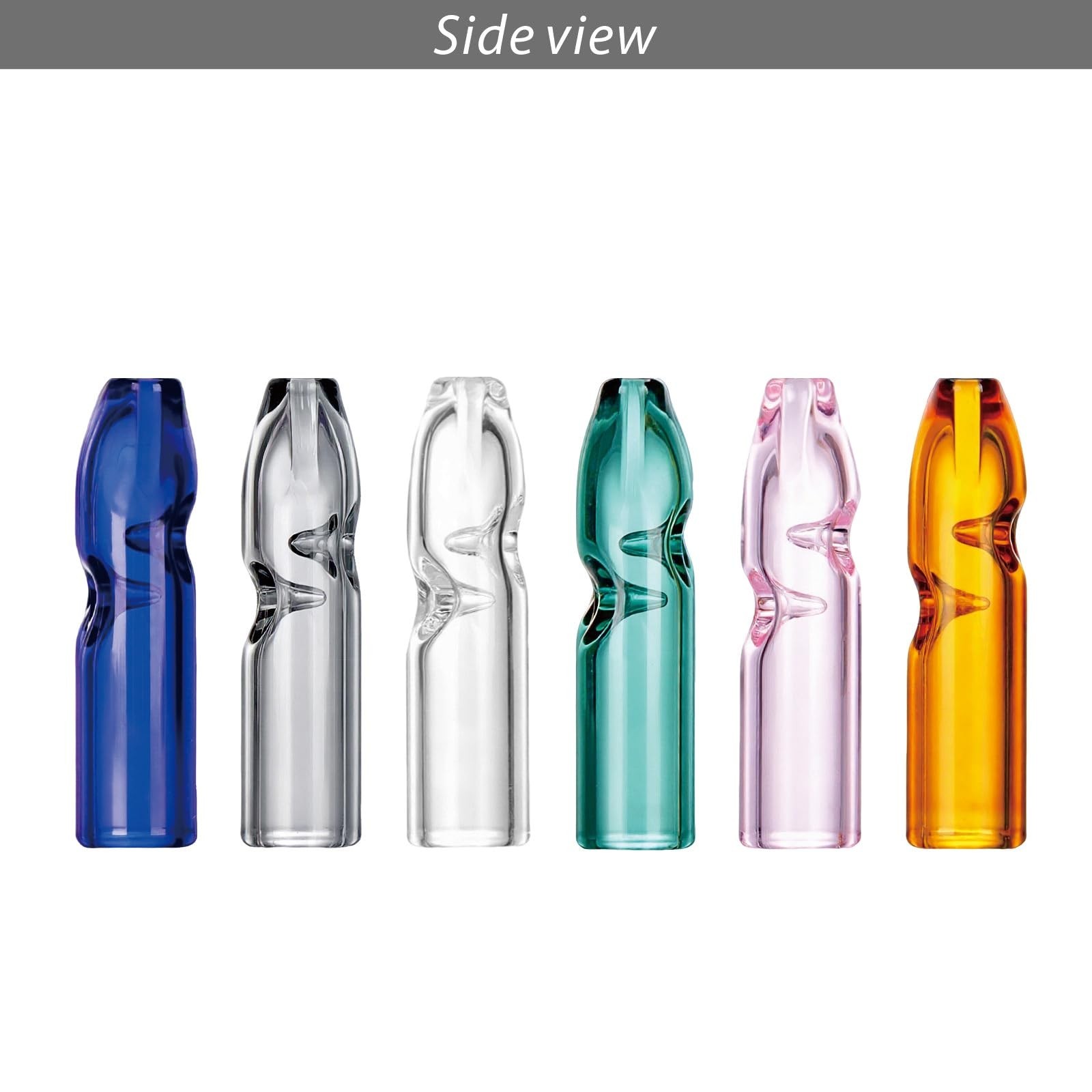 12PCS Reusable Glass Tips for Filter,Flat Mouthpiece Cones Holder, Multi-Colo…