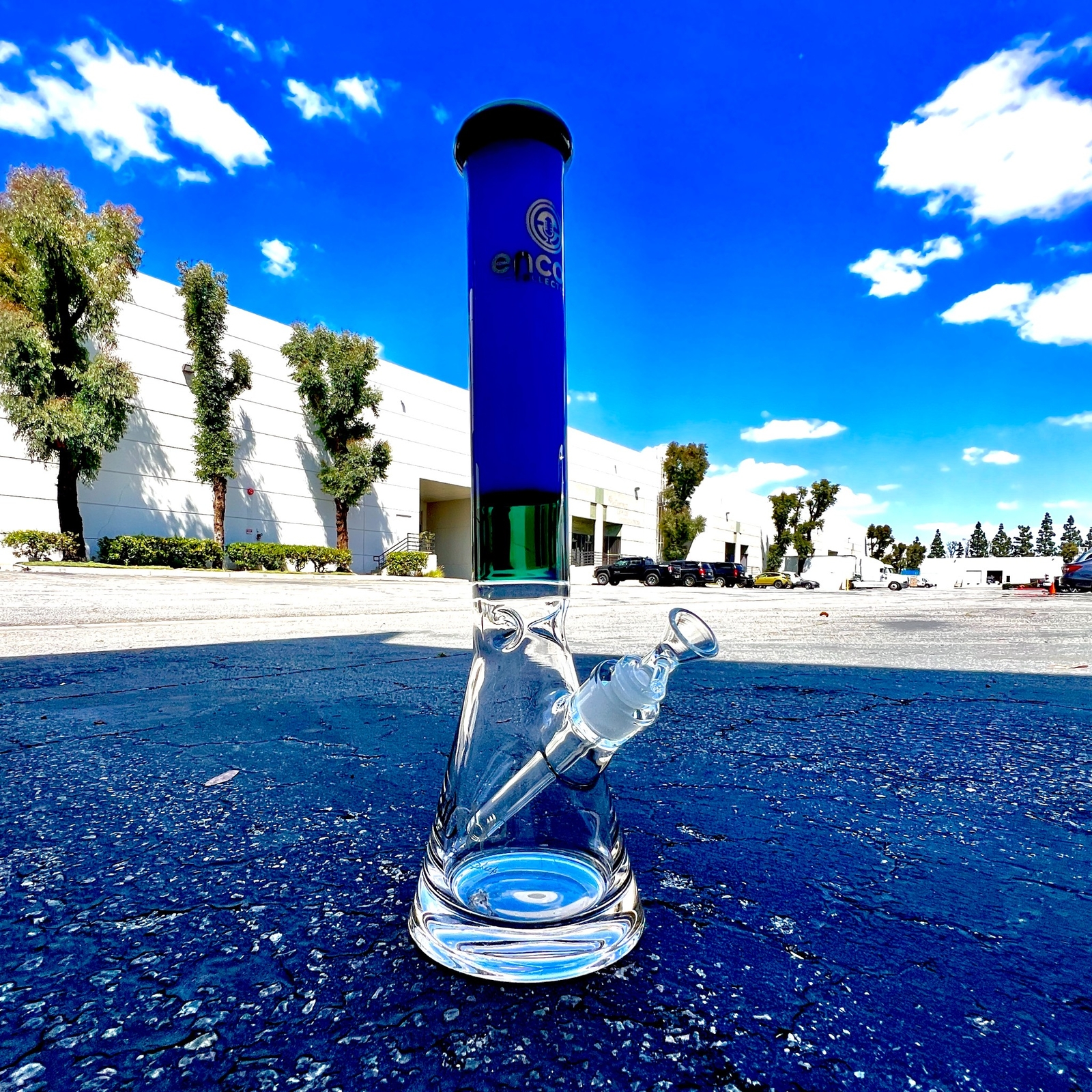 16&Prime; Crazy Thick Bong Quad Section Color Hookah Water Pipe Glass Tobacco Beaker