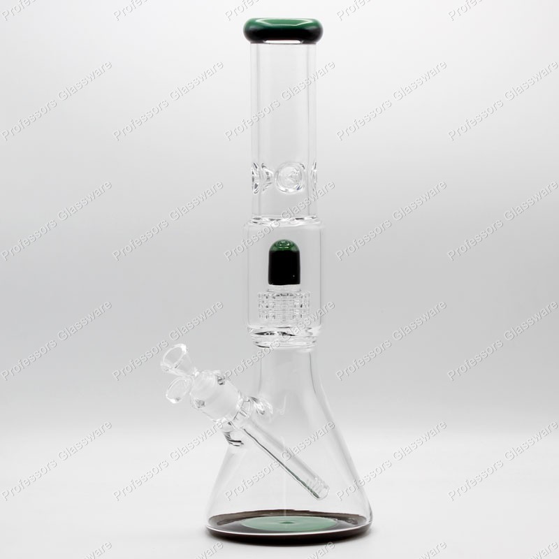16&Prime; Glass Bong w/ UFO Perc & Ice Catcher – Water Pipe, EXTRA THICK PREMIUM GLASS