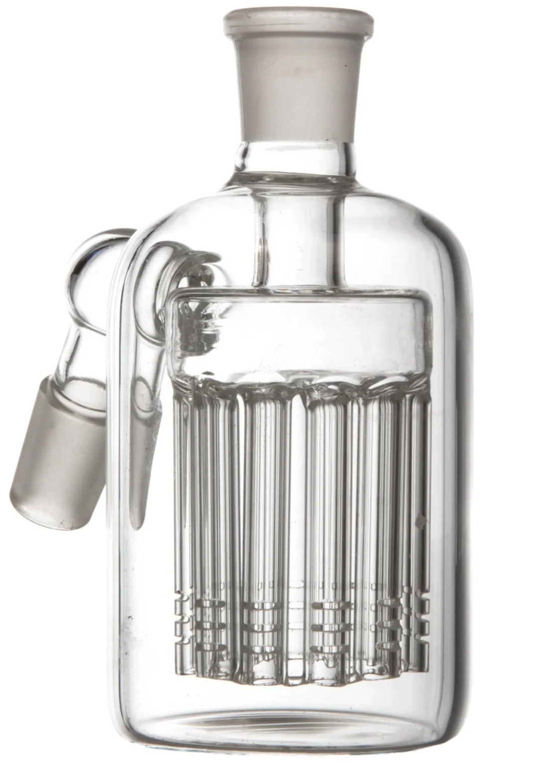 14MM Clear Glass Water Pipe Ash Catcher 8 Arm Tree Perc 45 Degree Thick Pipe