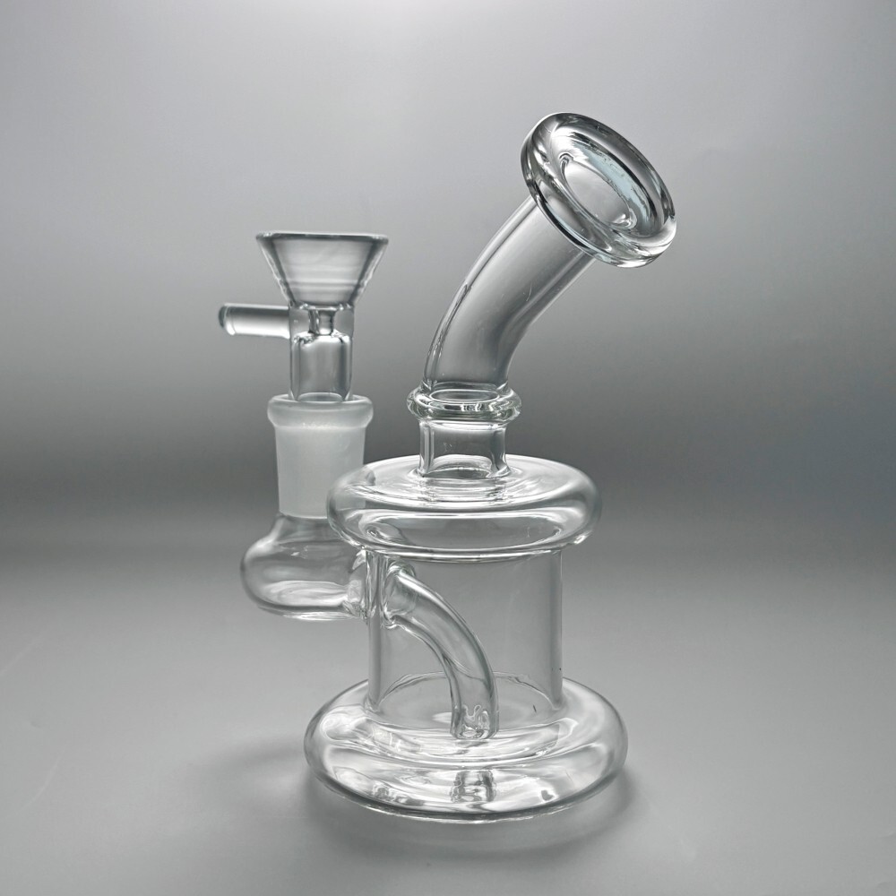 4.5 » Glass Bong Diffused Water Pipe Smoking Tobacco Hookah Bubbler W/Tool box