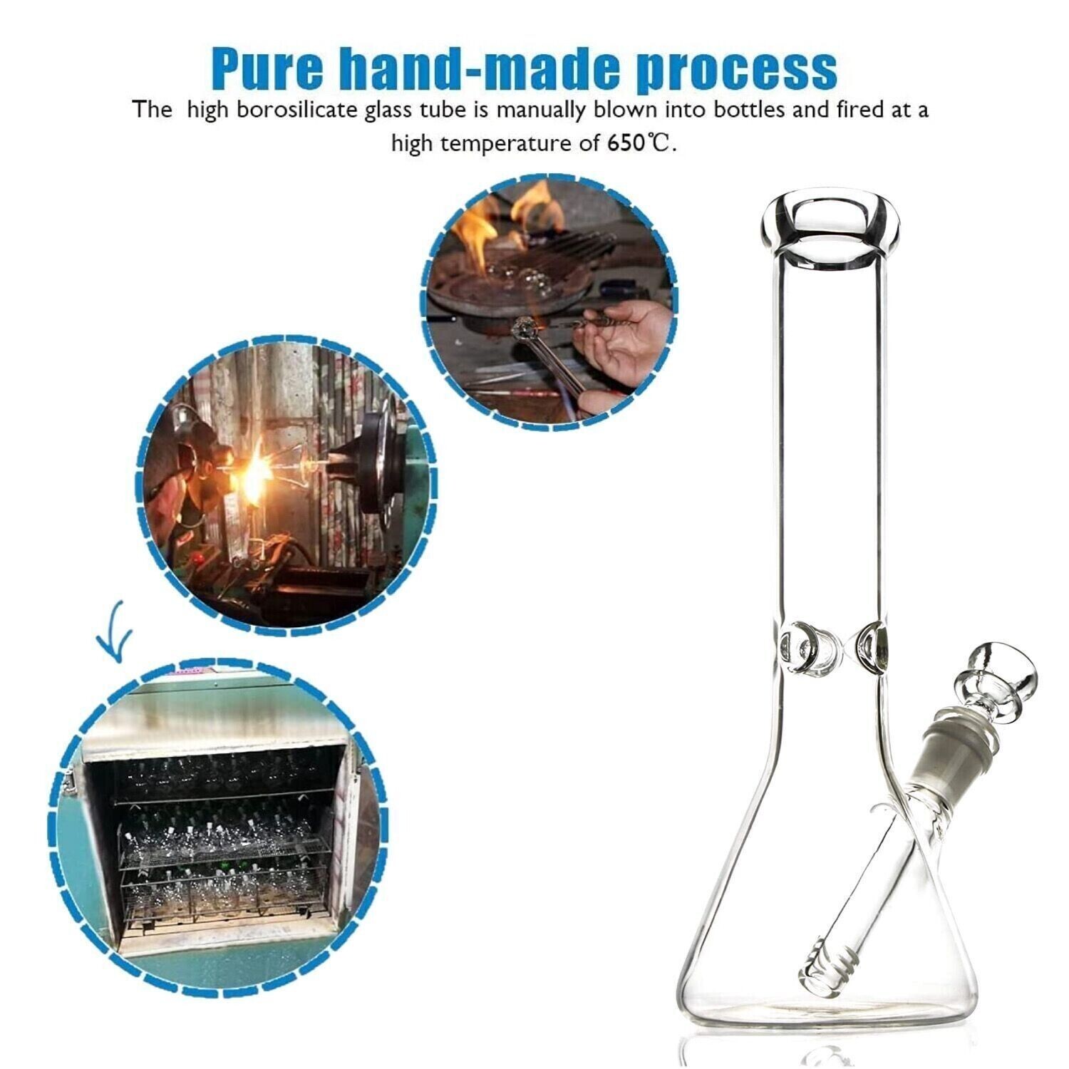 12 » inch Glass Heavy Bongs Bong Hookah Water Pipe Heavy Beaker 14mm Bowl