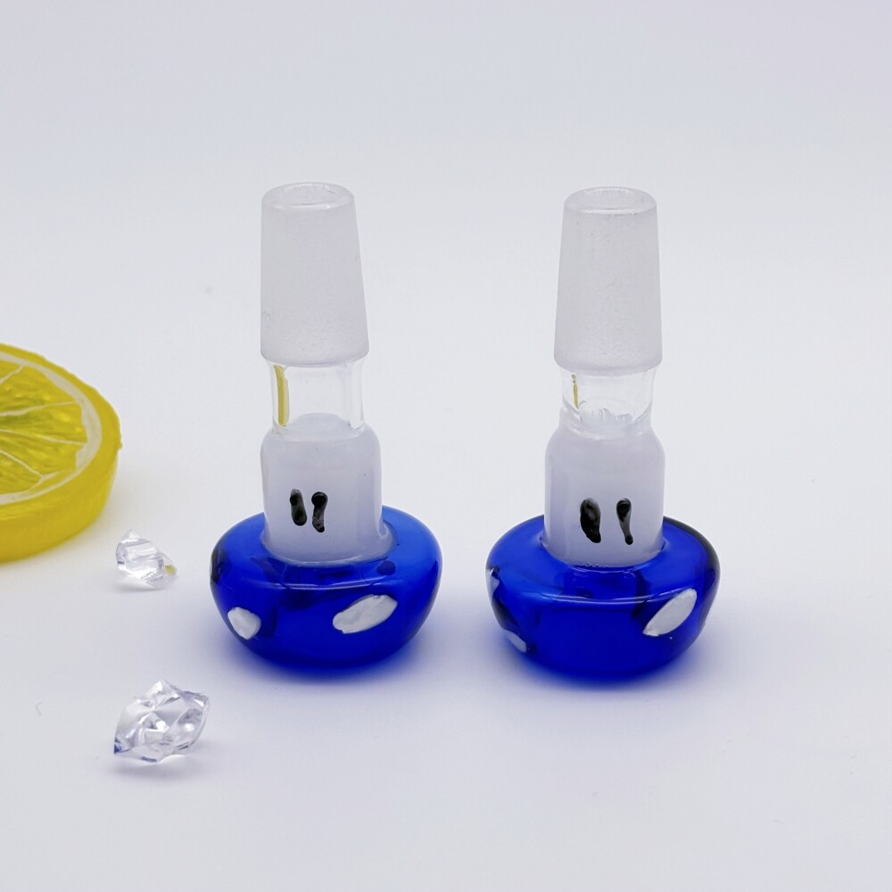 2pcs Glass 14MM Male Mushroom Bowl Smoking Slide Tobacco Bong Water Pipe Jiont