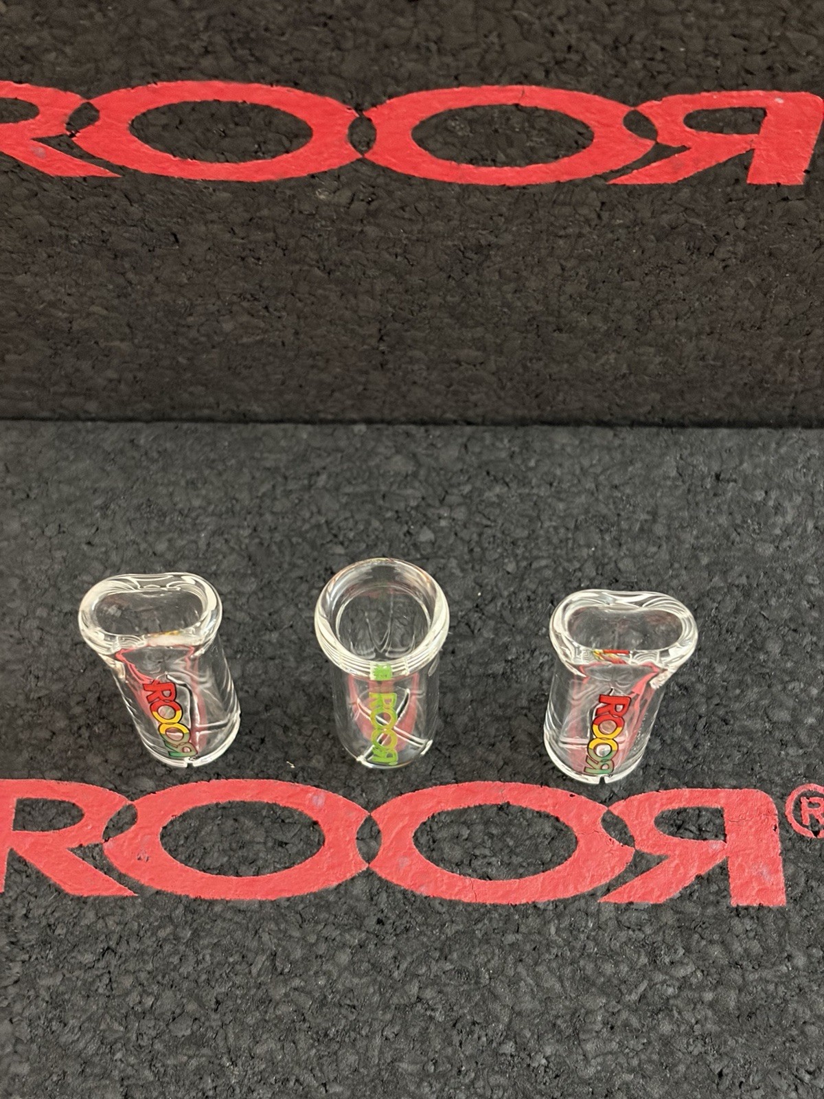 Roor Glass Tips Three Pack 16mm Rasta 2 Flat 1 Round