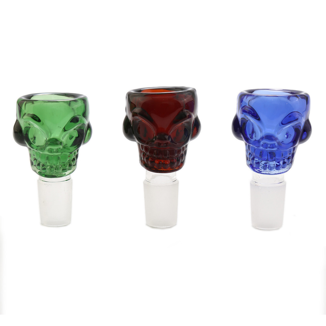 14mm Male Skull Glass Slide Bowl with Free Screen USA Fast Free Shipping Blue US