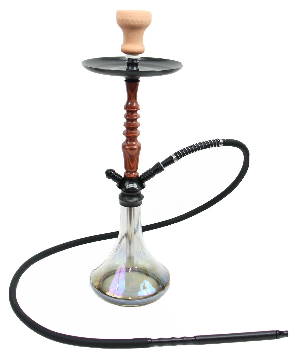 24’’INHALE®️ wooden shaft Hookah With Interlock System ,clay Bowl &silicone Hose