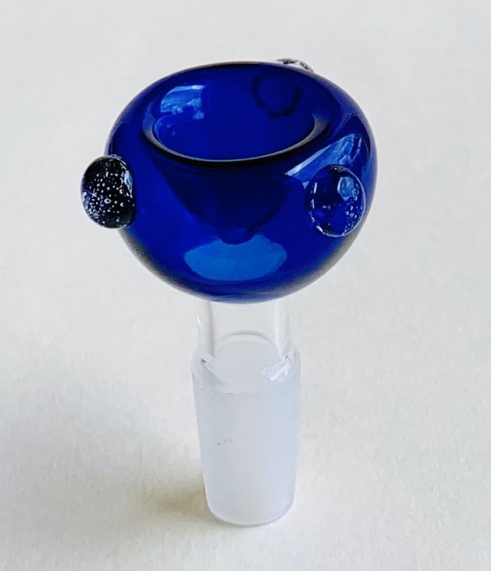 14mm Male Blue Glass Tobacco Water Pipe Bubble Bowl Replacement Head Piece