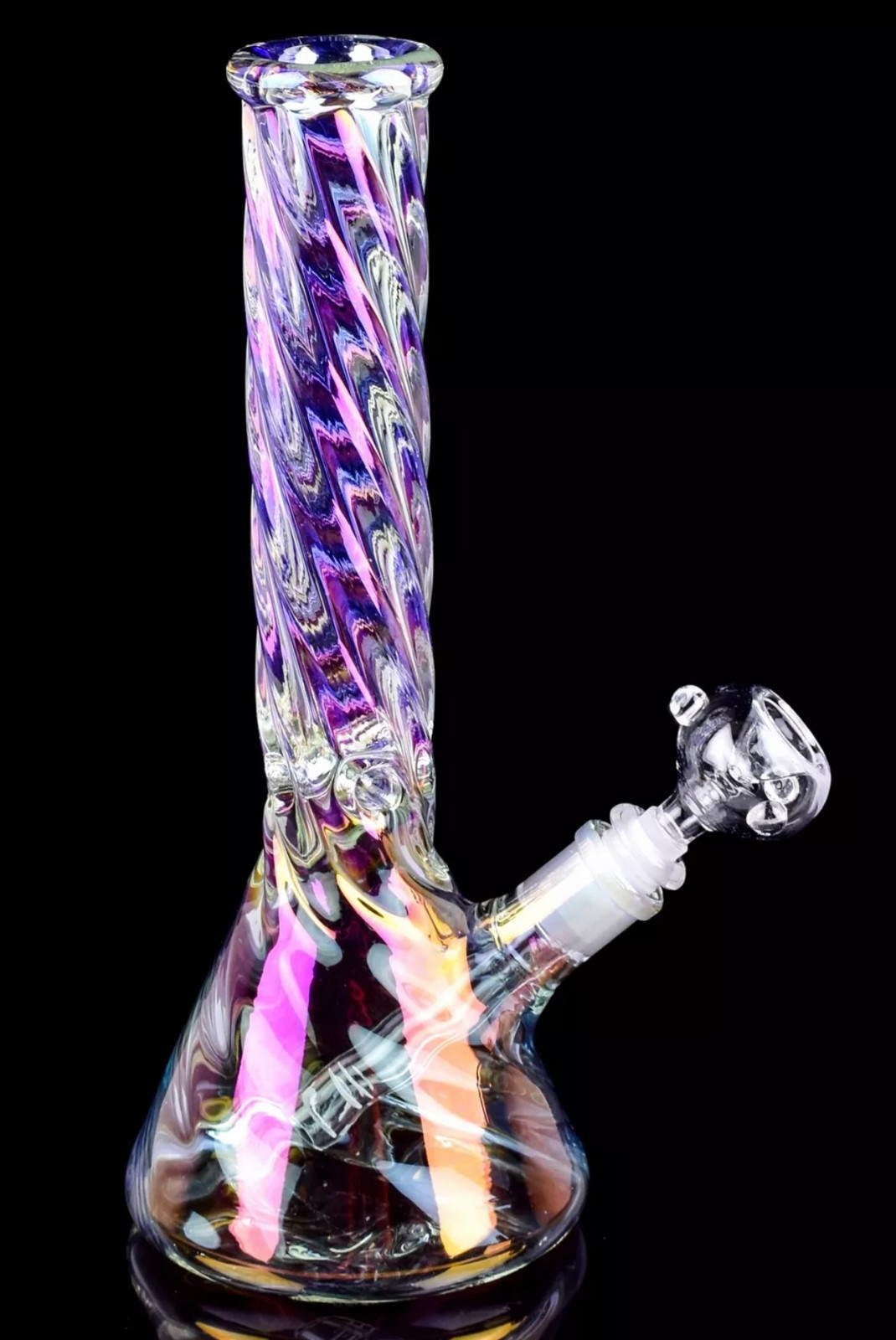 12&Prime; Thick Iridescent Beaker Heavy Glass Water Bong