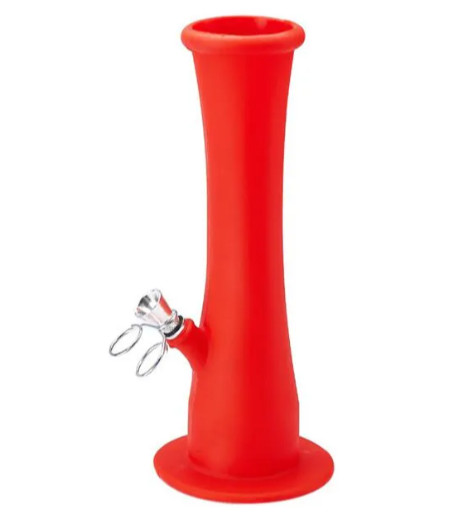 9.25&Prime; Foldable Portable Silicone Travel Water Pipe Hookah – Red