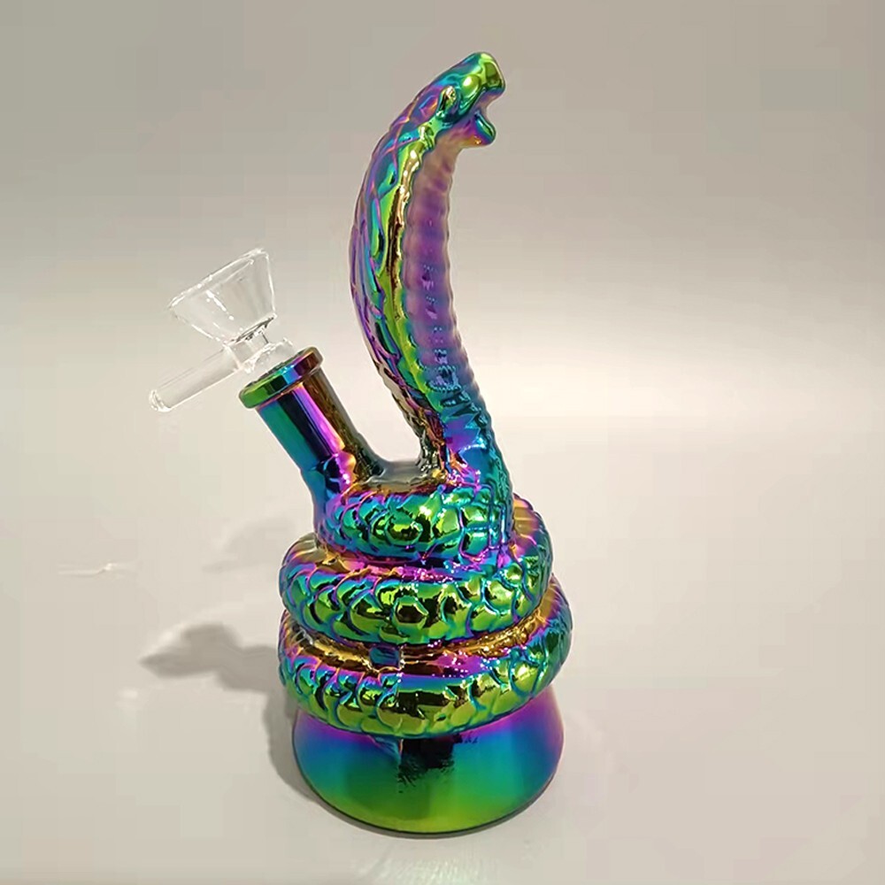 6.3&Prime; Hookah Bong Glass Water Colorful Snake Bong Cobra Shape Glass Water Filter