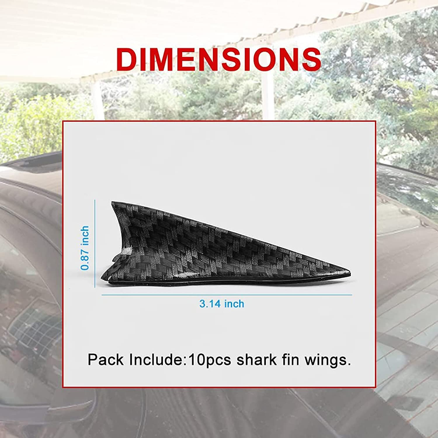Air Vortex Generator Diffuser Shark Fin 10Pcs Set Kit Compatible with Spoiler Ro