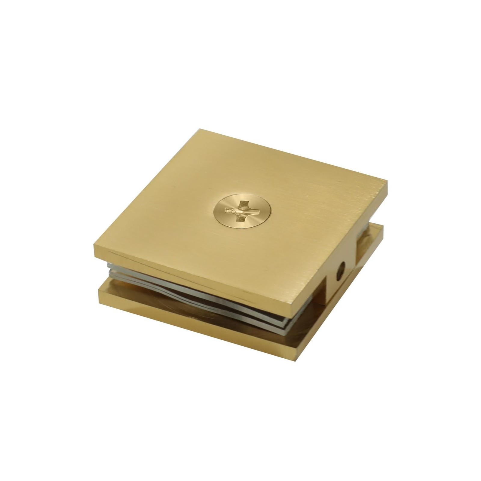 CKB Brass Glass Clamp, for 5/16&Prime; to 3/8&Prime;(8mm-10mm) Glass Thick, 2&Prime; L x 2&Prime; W F…