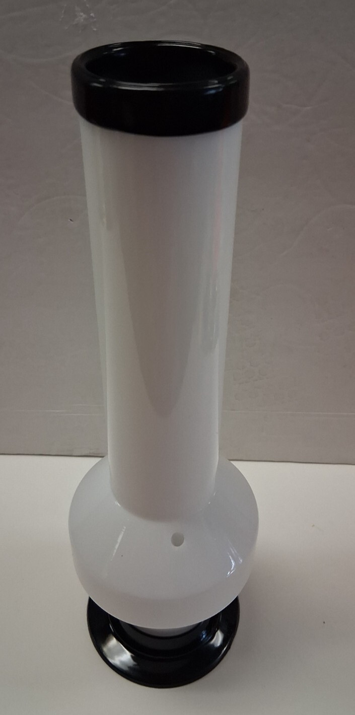 12&Prime; ACRYLIC PLASTIC FLAT BUBBLE HOOKAH WATER PIPE BONG THUMB CARB 2&Prime;M WHITE
