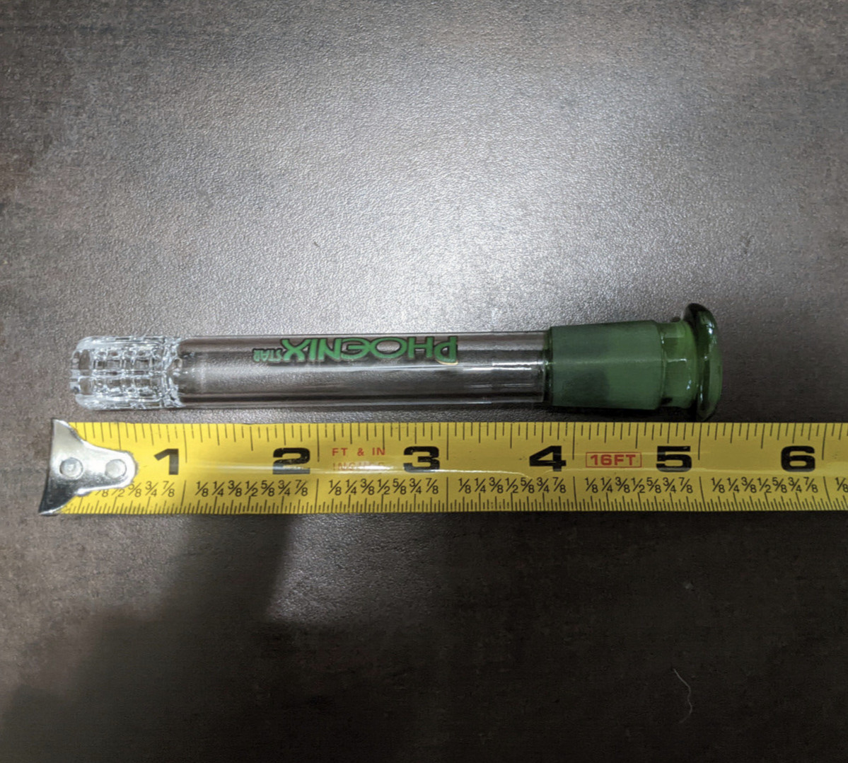 4&Prime; Inch 18mm/14mm Downstem Glass Slide Green MATRIX Perc Diffuser
