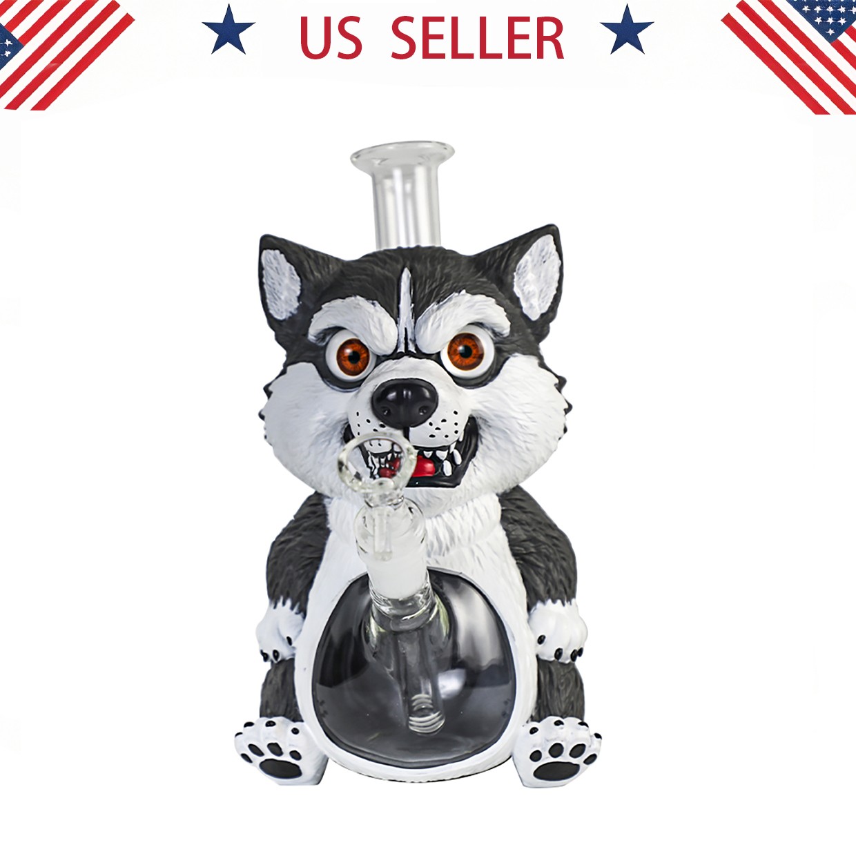 Husky 9 » Glass Bong and Water pipes Tobacco Smoking Bubbler Hookah w/14mm bowl