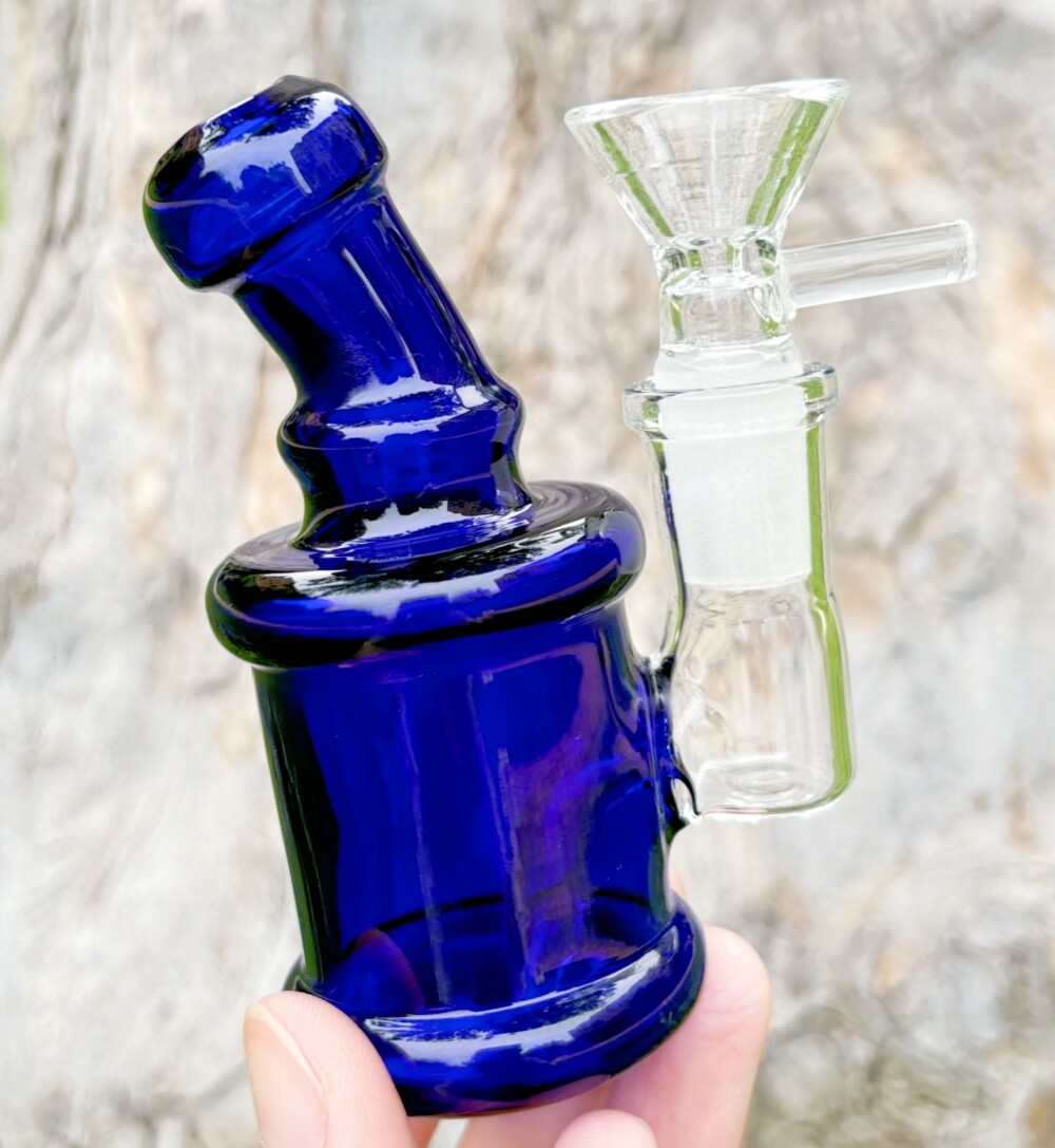 Mini 4&Prime; Glass Bong Diffused Perc Premium Water Pipe Hookah Bubbler w/14mm Bowl