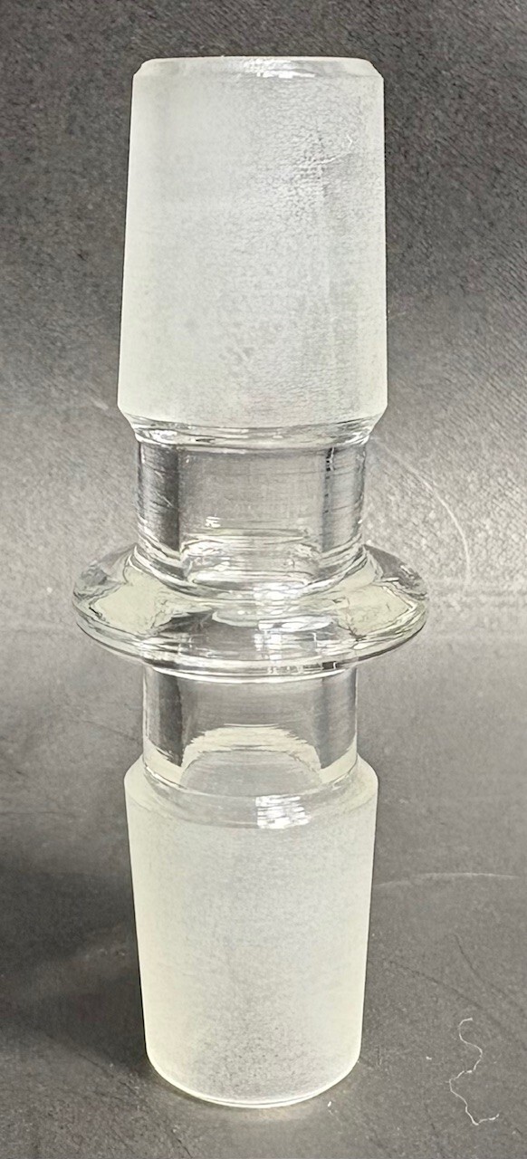 Glass 18mm Male to 18mm Male Ground Joint Adapter – Made in USA