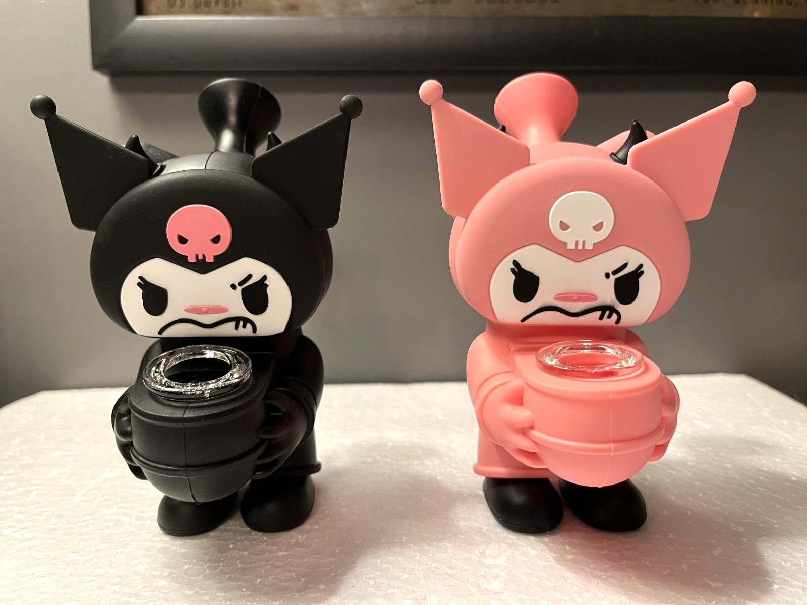 Kawaii Kitty Silicone Bubbler 5.5&Prime; Water Pipe Portable Durable Smoking Pipe USA