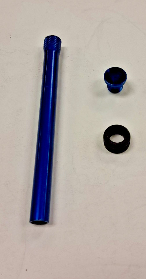 4.5&Prime; BLUE ANODIZED METAL WATERPIPE STEM & ONE HOT BOWL WITH ROUND GROMMET