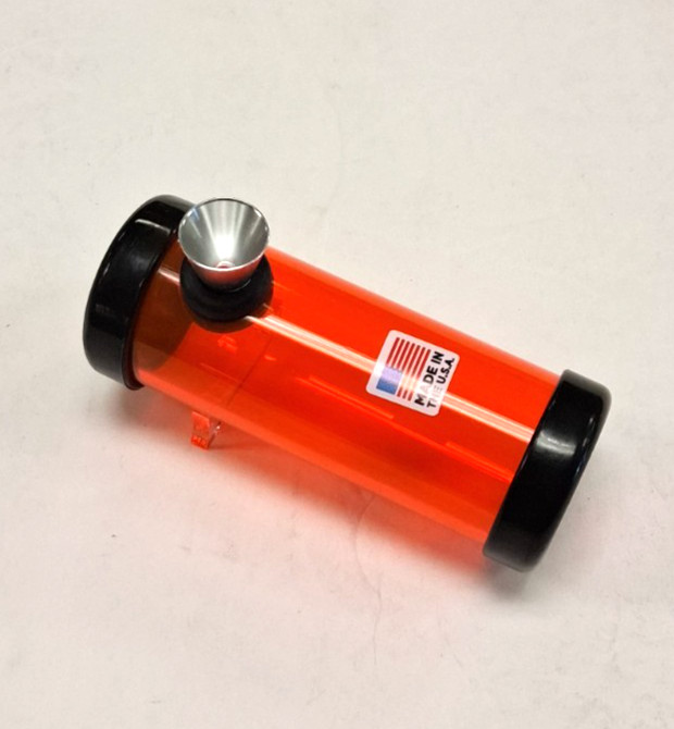 4&Prime; PLASTIC ROUND STEAMROLLER METAL BOWL TOBACCO SMOKE HANDPIPE ORANGE 1.5&Prime;M