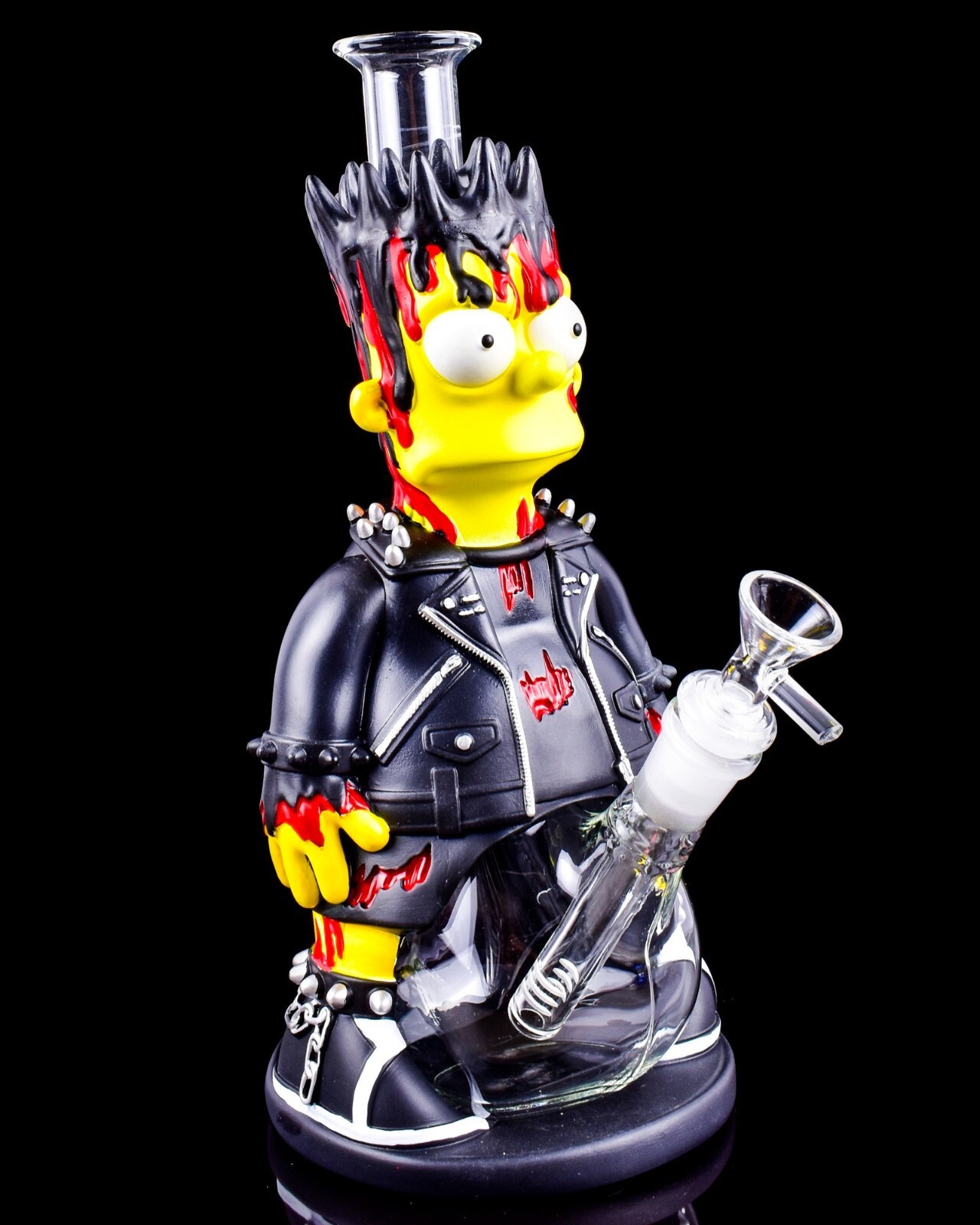 Bong Zombie Biker Bart Glass-Silicone Water Pipe Smoking Tobacco Smoking Pipe
