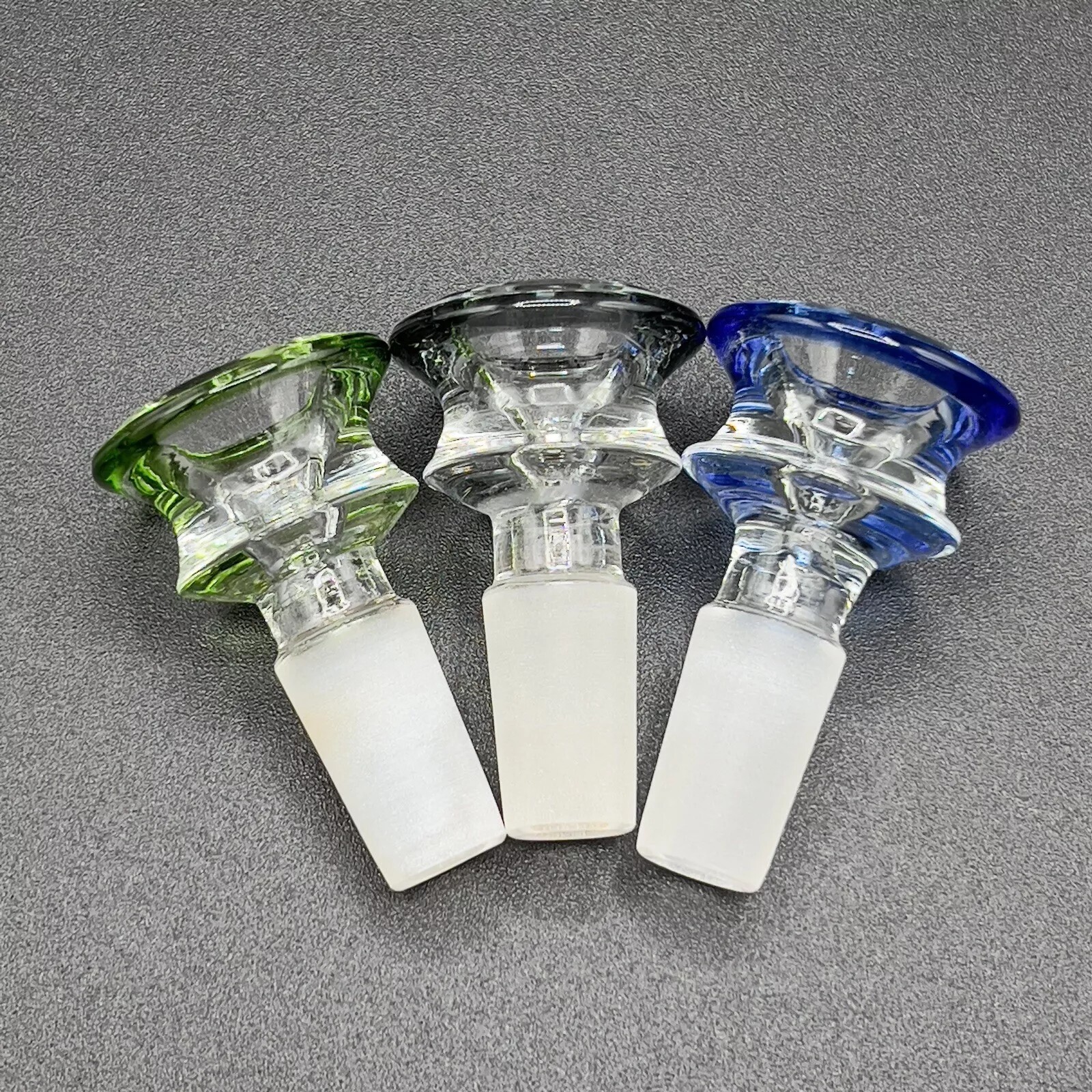 3Packs Colored 14mm Male Glass Bowl Slide For Glass Hookah Bong Replacement Head
