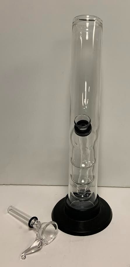 10&Prime; BENT HANDGRIP NORMAL WALL GLASS WATER PIPE GLASS ON GLASS PULL CARB 1.5&Prime;M