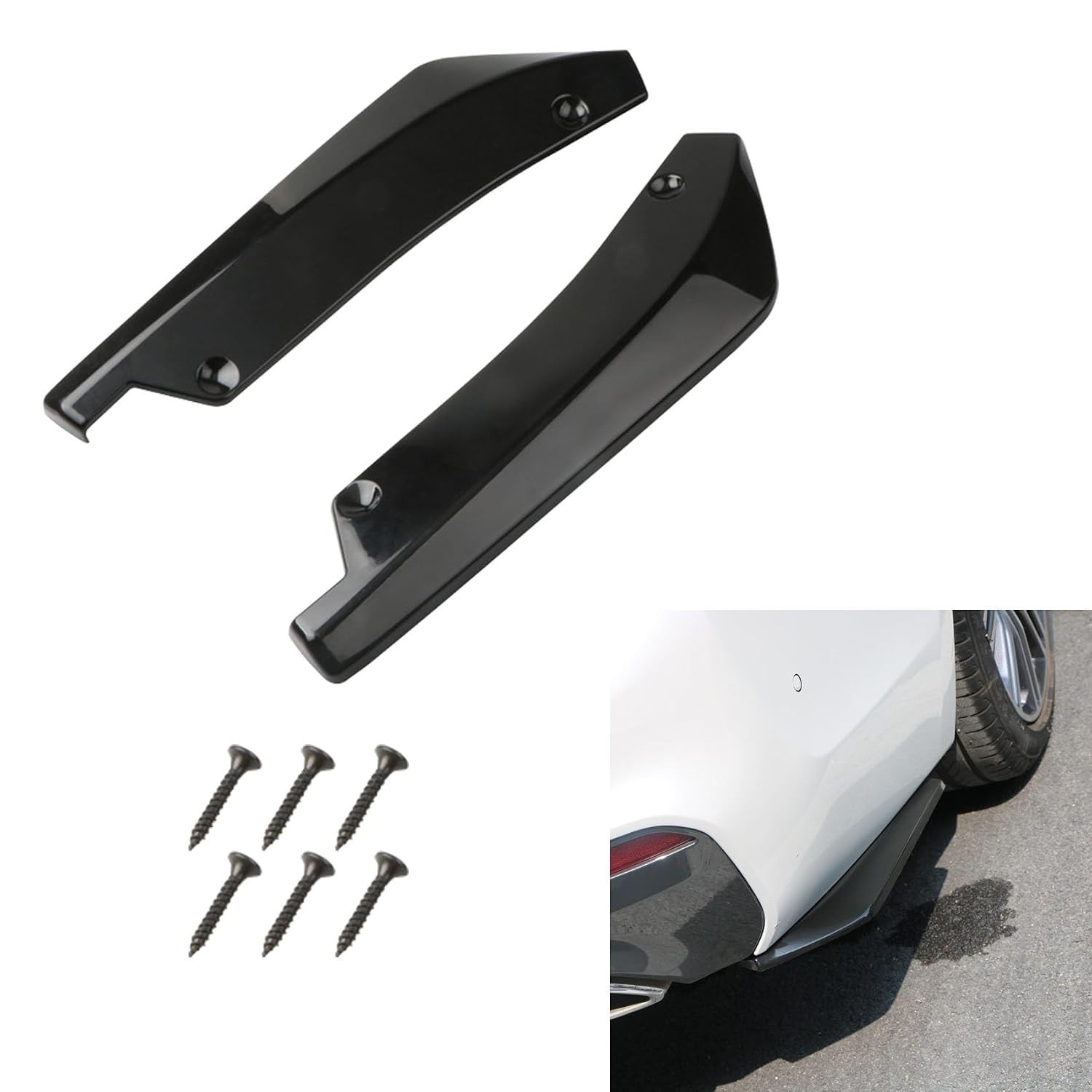 Car Rear Bumper Lip Splitter 2PCS Anti Collision Front Bumper Diffuser Canard